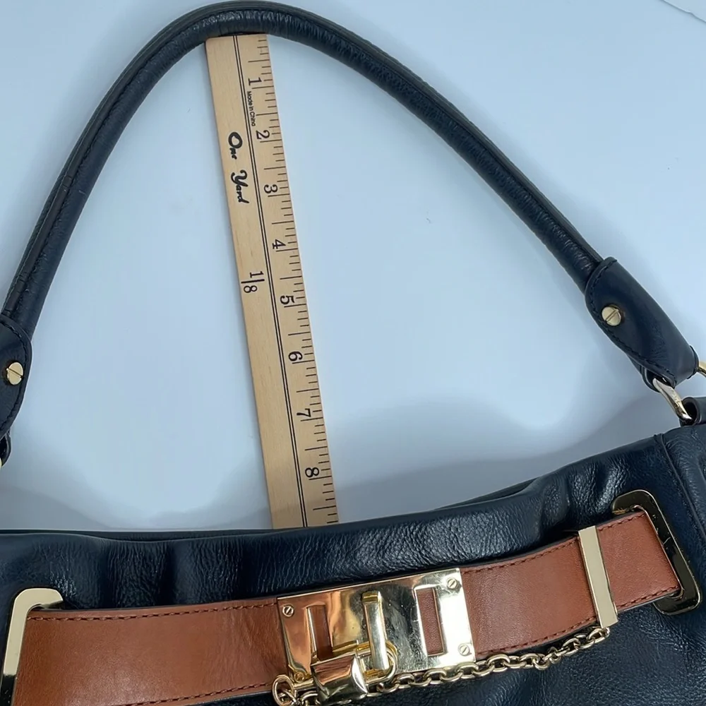 Antonio Melani Shoulder Bag Leather Black  Brown Shoulder Bag